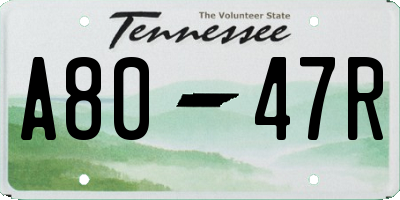 TN license plate A8047R