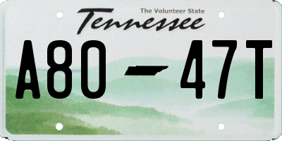 TN license plate A8047T