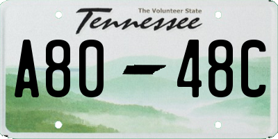 TN license plate A8048C