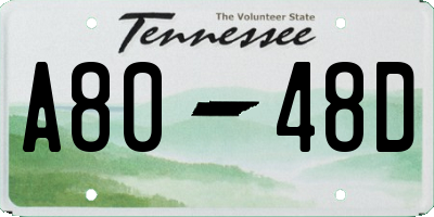 TN license plate A8048D