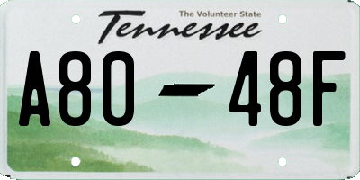 TN license plate A8048F