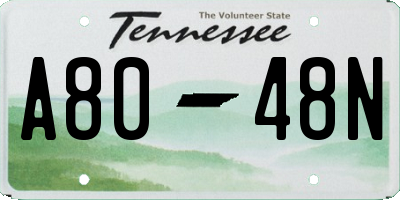 TN license plate A8048N