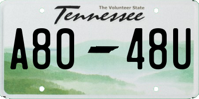 TN license plate A8048U