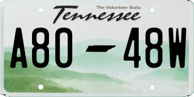 TN license plate A8048W