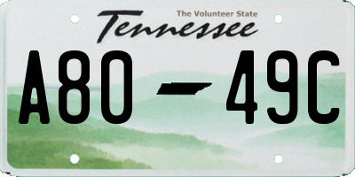 TN license plate A8049C