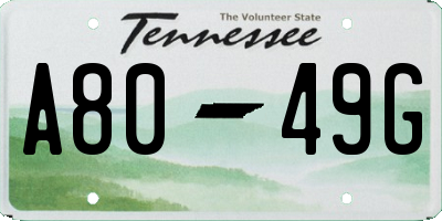 TN license plate A8049G