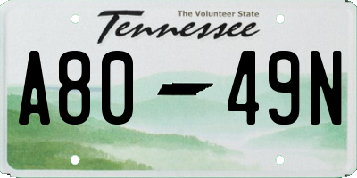 TN license plate A8049N