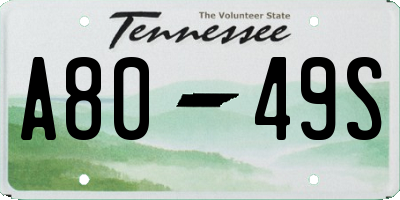 TN license plate A8049S