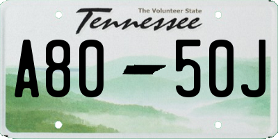 TN license plate A8050J