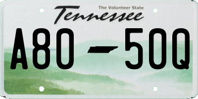 TN license plate A8050Q