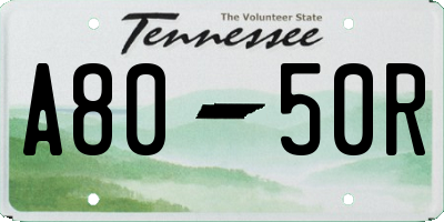 TN license plate A8050R