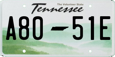 TN license plate A8051E
