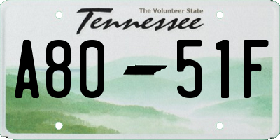 TN license plate A8051F