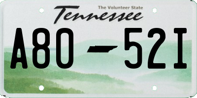 TN license plate A8052I