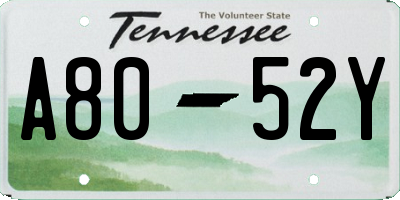 TN license plate A8052Y