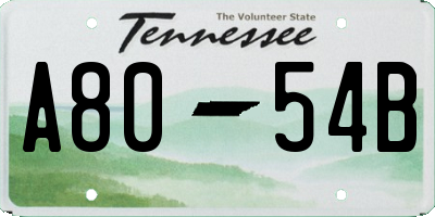 TN license plate A8054B