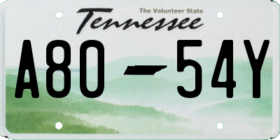 TN license plate A8054Y