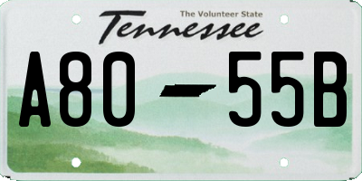 TN license plate A8055B
