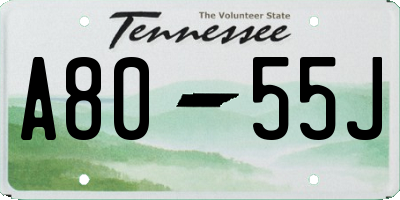 TN license plate A8055J
