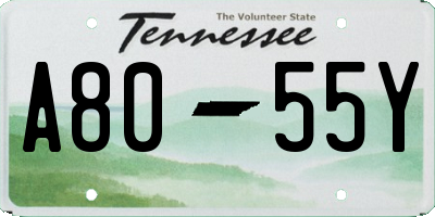 TN license plate A8055Y