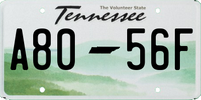 TN license plate A8056F