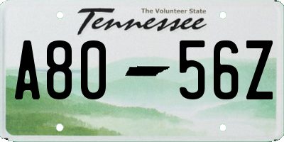 TN license plate A8056Z