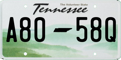 TN license plate A8058Q