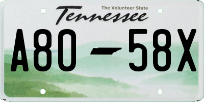 TN license plate A8058X