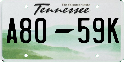TN license plate A8059K