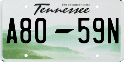 TN license plate A8059N