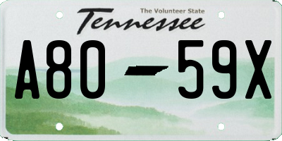 TN license plate A8059X