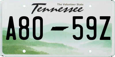 TN license plate A8059Z