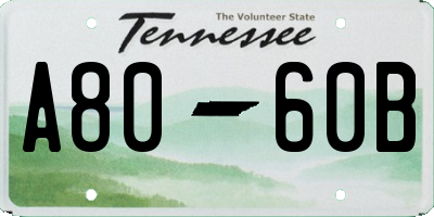 TN license plate A8060B