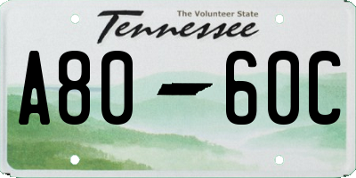 TN license plate A8060C