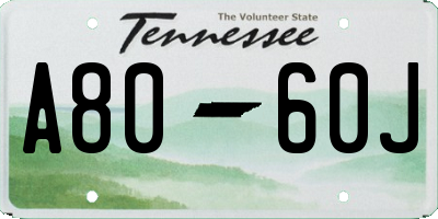 TN license plate A8060J
