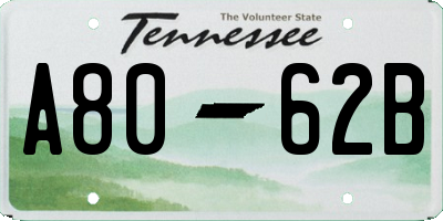 TN license plate A8062B