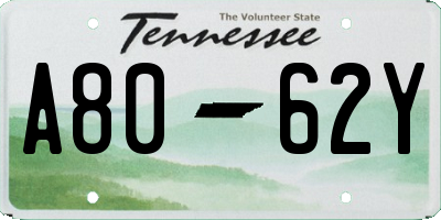 TN license plate A8062Y