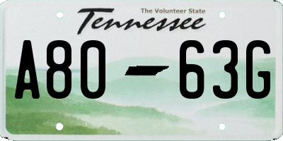 TN license plate A8063G