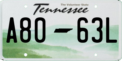 TN license plate A8063L