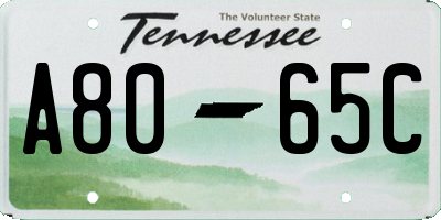 TN license plate A8065C