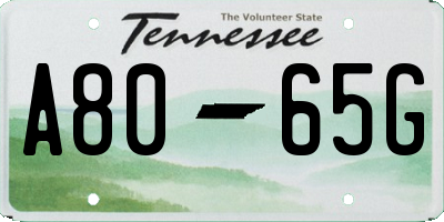 TN license plate A8065G