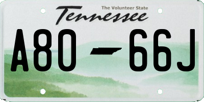 TN license plate A8066J