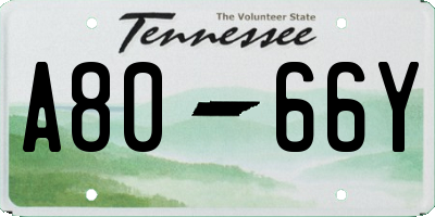TN license plate A8066Y