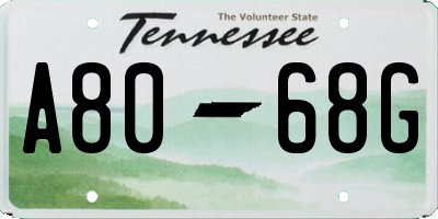 TN license plate A8068G