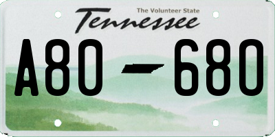 TN license plate A8068O
