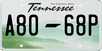 TN license plate A8068P