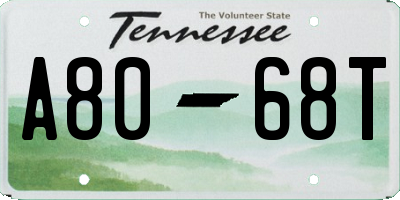 TN license plate A8068T
