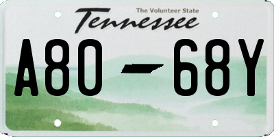 TN license plate A8068Y