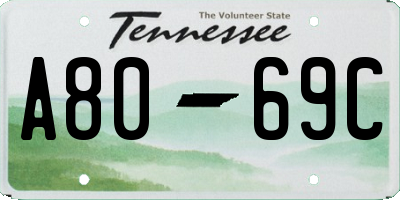 TN license plate A8069C