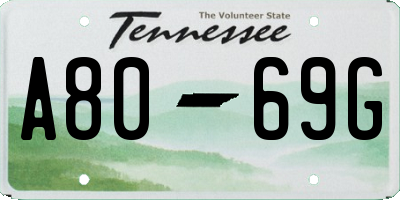 TN license plate A8069G